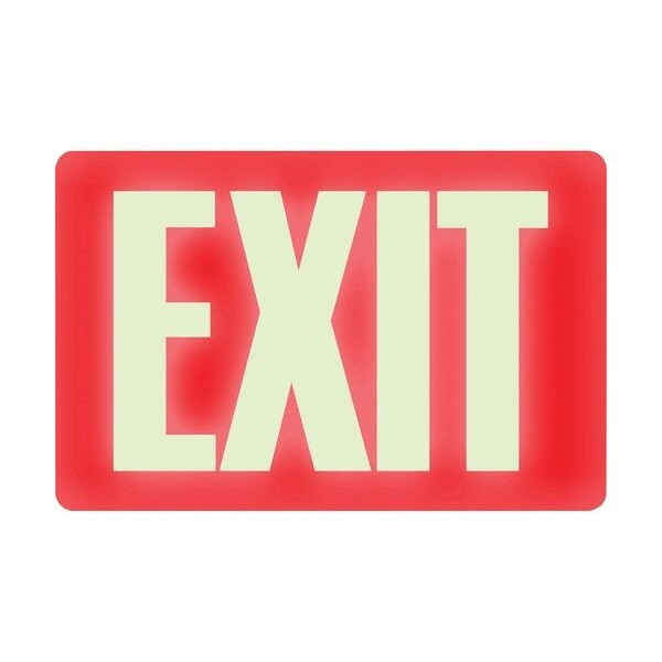 Headline Signs Sign, Glow in the Dark, inExitin, 12inx8in, White on Red - HDS4792