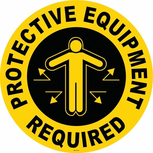 Stranco Anti-Slip Floor Sign, 17 in H, 17 in W, Vinyl, Circle, English, FS-17-141 - FS-17-141