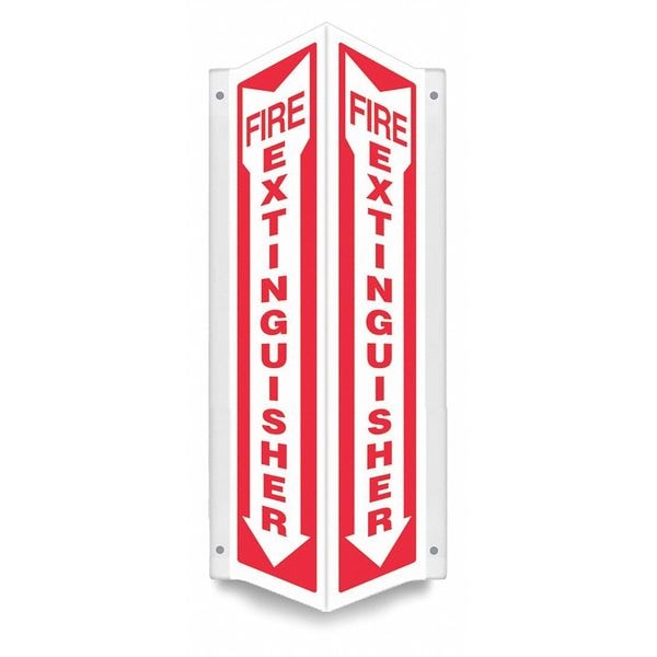 Condor High Visibility Safety Sign, 24 in Height, 7 1/2 in Width, PETG, V-Shape Projection, English - 480Z26