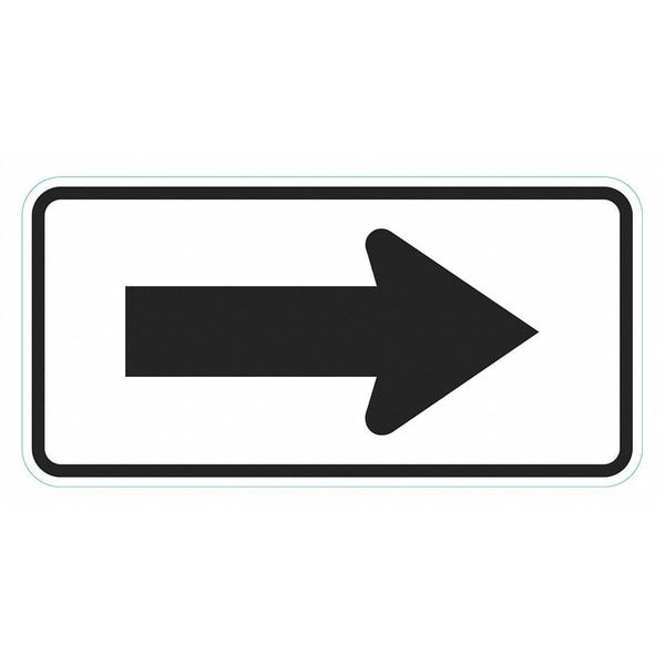 Lyle Arrow Traffic Sign, 12 in H, 24 in W, Aluminum, Horizontal Rectangle, No Text, T1-6279-HI_24x12 - T1-6279-HI_24X12