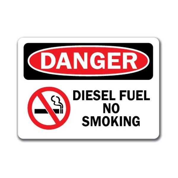Signmission Danger Sign-Diesel Fuel No Smoking W/ Graphic-10in x 14in OSHA, 10" L, 14" H, DS-No Smoking Diesel - DS-NO SMOKING DIESEL