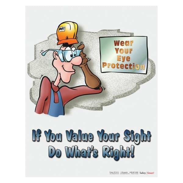 Safetyposter.Com Safety Poster, If You Value Your Sight Do Whats Right, 22 in H x, 17 in W, Paper - P1512