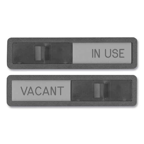 Headline Sign Vacant/In Use Sign, In-Use; Vacant, 2.5 x 10.5, Black/Silver - 1519