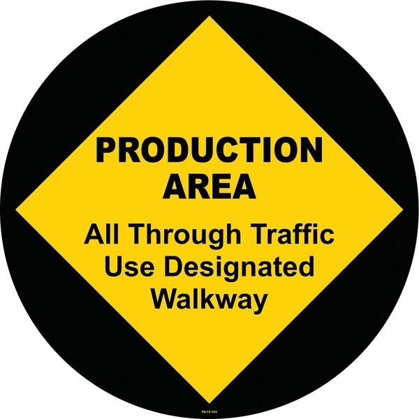 Stranco Floor Sign, 17 in H, 17 in W, Vinyl, Circle, English, FS-17-123 - FS-17-123