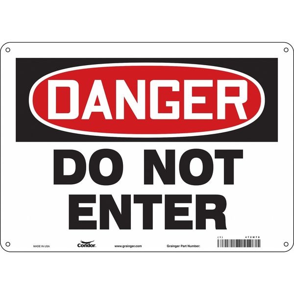 Condor Safety Sign, 10 in Height, 14 in Width, Polyethylene, Horizontal Rectangle, English, 472M78 - 472M78