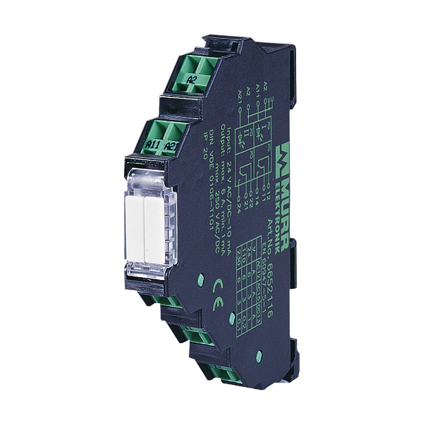 Murr Elektronik MIRO 12.4 24VDC-2U RELÉ DE SALIDA, EN: 24 VDC - SAL: 250 VCA/VCC 6 A, 2 NA/NC - 6652102.