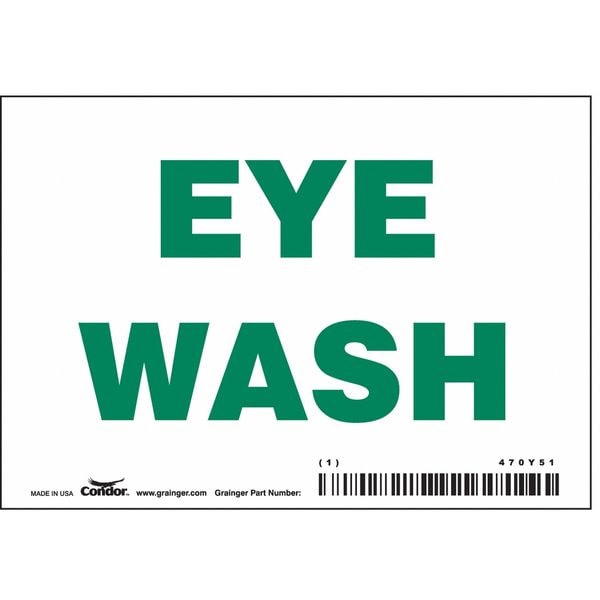 Condor Eye Wash, 5 in W x 3 1/2 in H, Horizontal Rectangle, Vinyl, 470Y51 - 470Y51