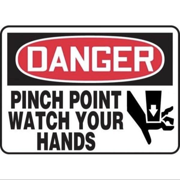 Accuform OSHA DANGER SAFETY SIGN PINCH POINT MEQM072XV - MEQM072XV