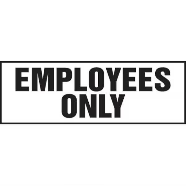 Accuform SAFETY SIGN EMPLOYEES ONLY 4 in  X 12 in - MADM903XT