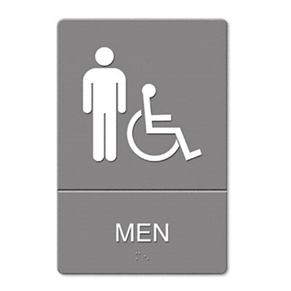 Us Stamp & Sign US Stamp  ADA Restroom Sign  Men Wheelchair Accessible Symbol  Molded Plastic  6 x 9 - US33163