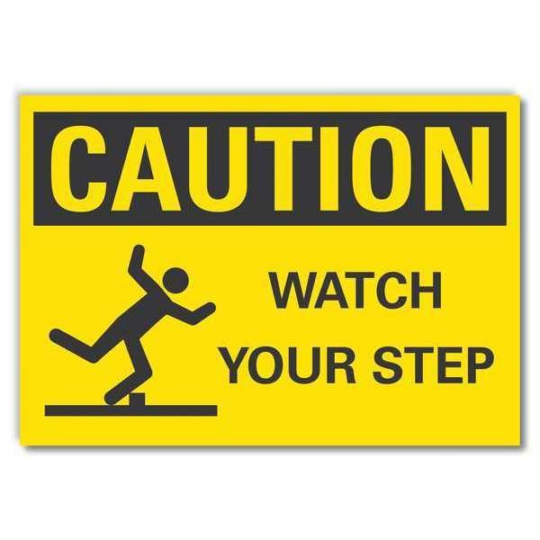 Lyle Caution Sign, 3 1/2 in H, 5 in W, Reflective Sheeting, Horizontal Rectangle, LCU3-0145-RD_5x3.5 - LCU3-0145-RD_5X3.5