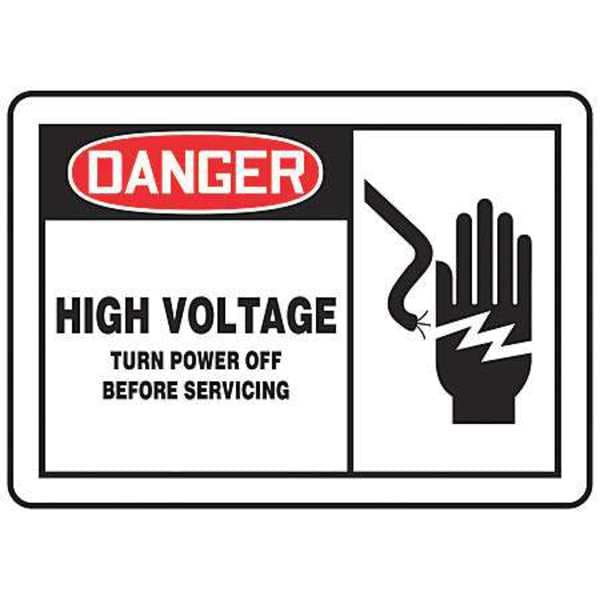 Accuform Safety Label, 3-1/2 In. H, 5 In. W, PK5, LELC054VSP - LELC054VSP
