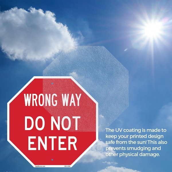 Signmission Wrong Way Do Not Enter, 10 inch X 10 inch, Plastic Sign, 2PK - OC-P-2PACK-10-345