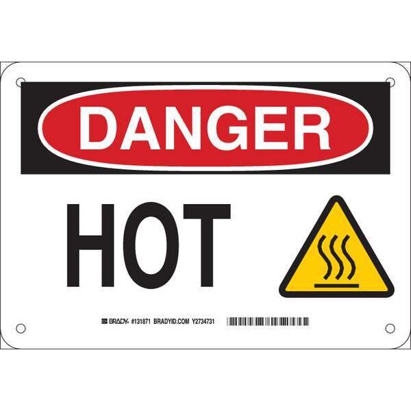 Brady Danger Sign, 7 in H, 10 in W, Aluminum, Rectangle, English, 131871 - 131871