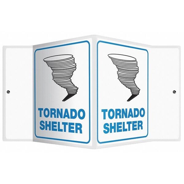 Accuform Tornado Shelter, 8 1/2 in W x 6 in H, V-Shaped, Plastic, PSP146 - PSP146