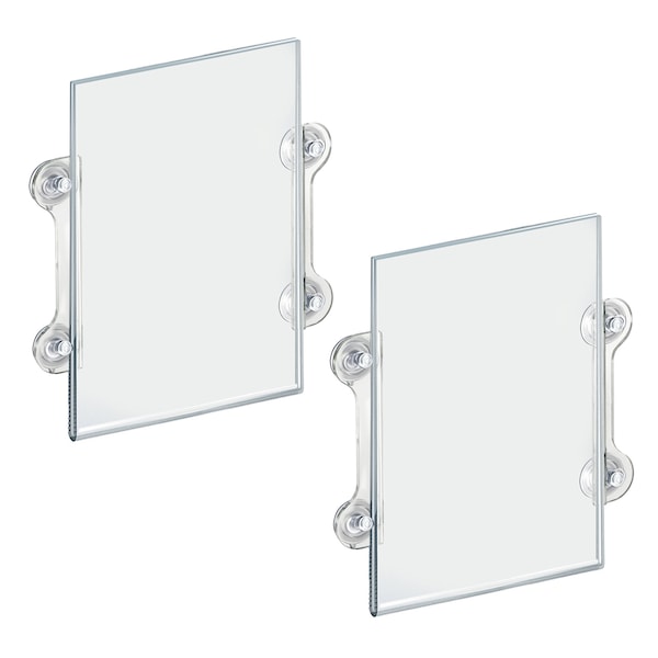 Azar Displays 8.5"W x 14"H Sign Frame W/ suction cups, PK2 - 106606