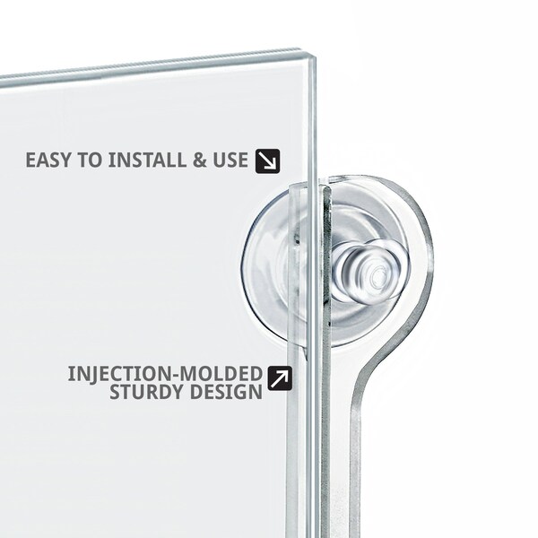 Azar Displays 8.5"W x 14"H Sign Frame W/ suction cups, PK2 - 106606