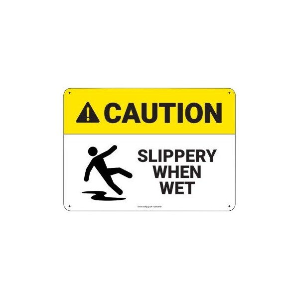 Pig PIG Slippery When Wet Sign 10" x 7" Plastic 10" L x 7" H - SGN2010-7X10-PLS