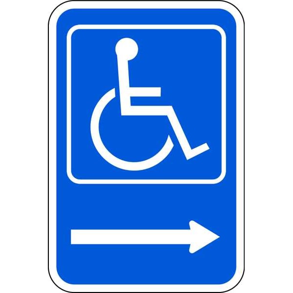 Zing Handicap Parking Sign, 12" W, 18" H, No Text, Aluminum - 2355