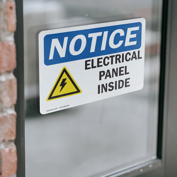 Signmission Electrical Panel Inside Sign With Symbol, 7 in W x Rectangle, Vinyl Decal - OS-2PACK-NS-D-57-L-11669