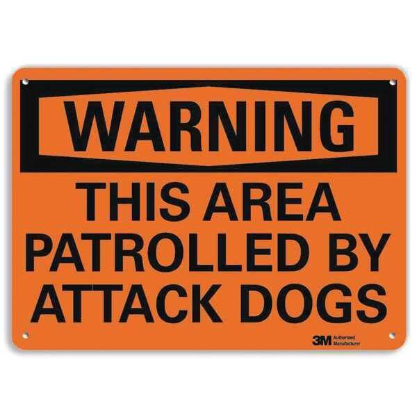 Lyle Warning Sign, 7 in H, 10 in W, Aluminum, Vertical Rectangle, English, U6-1238-NA_10x7 - U6-1238-NA_10X7