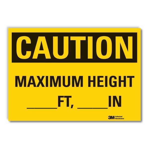 Lyle Caution, Maximum Height _ft _in, 10 in W x 7 in H, Vertical Rectangle, LCU3-0321-RD_10x7 - LCU3-0321-RD_10X7