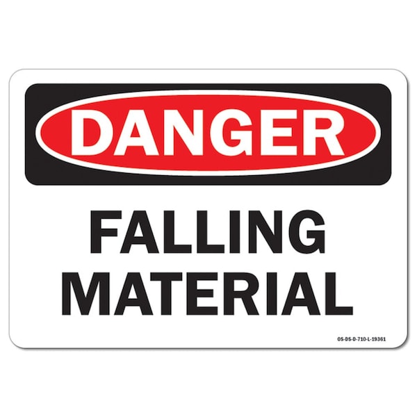Signmission OSHA Danger Decal, Falling Material, 14in X 10in Decal, 14" W, 10" H, Landscape, Falling Material - OS-DS-D-1014-L-19361