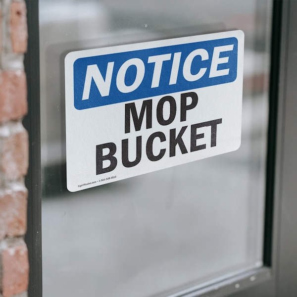 Signmission Mop Bucket, 5 in W x Rectangle, Vinyl Decal - OS-2PACK-NS-D-35-L-14243
