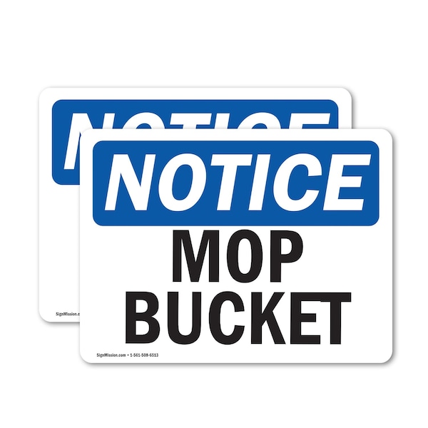 Signmission Mop Bucket, 5 in W x Rectangle, Vinyl Decal - OS-2PACK-NS-D-35-L-14243