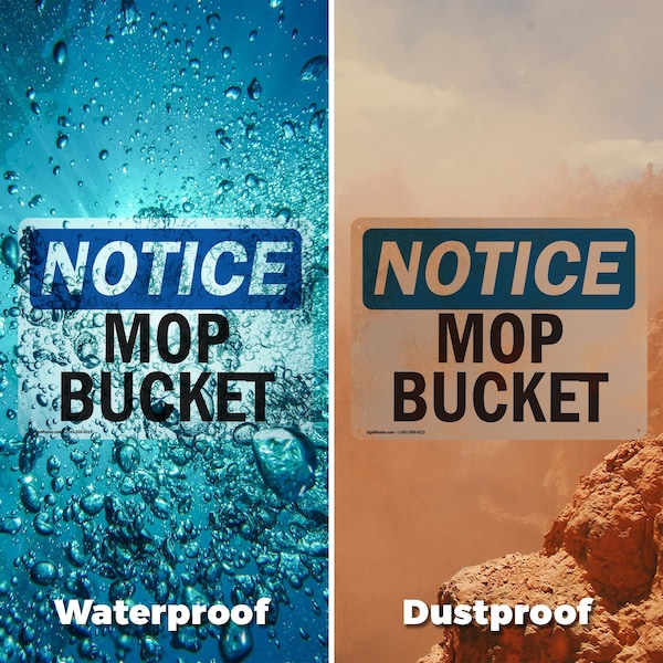Signmission Mop Bucket, 5 in W x Rectangle, Vinyl Decal - OS-2PACK-NS-D-35-L-14243