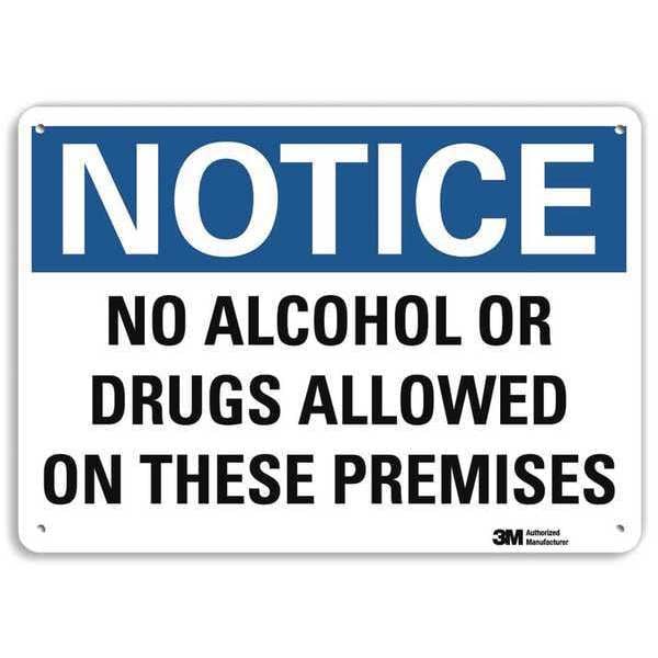 Lyle Notice Sign, 10 in H, 14 in W, Aluminum, Horizontal Rectangle, English, U5-1337-RA_14X10 - U5-1337-RA_14X10