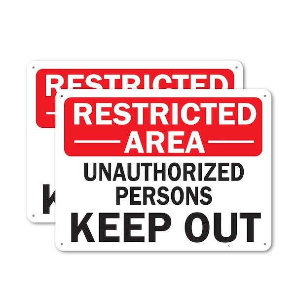 Signmission Restricted Area Unauthorized People Keep Out OSHA ANSI Sign, Plastic, 10in W x 7in L, 2PK - OS-2PACK-MISC-P-710-L-19512