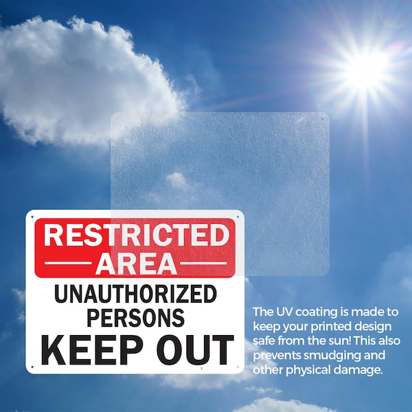 Signmission Restricted Area Unauthorized People Keep Out OSHA ANSI Sign, Plastic, 10in W x 7in L, 2PK - OS-2PACK-MISC-P-710-L-19512
