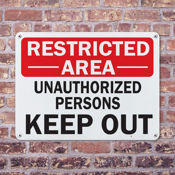 Signmission Restricted Area Unauthorized People Keep Out OSHA ANSI Sign, Plastic, 10in W x 7in L, 2PK - OS-2PACK-MISC-P-710-L-19512
