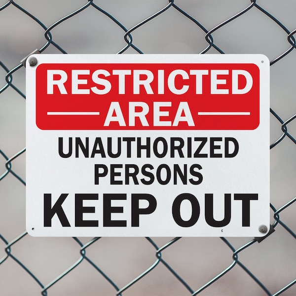 Signmission Restricted Area Unauthorized People Keep Out OSHA ANSI Sign, Plastic, 10in W x 7in L, 2PK - OS-2PACK-MISC-P-710-L-19512