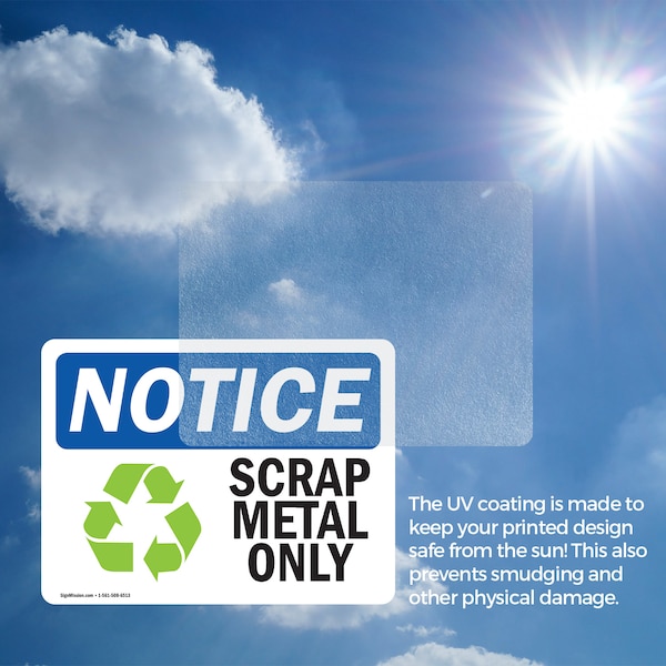 Signmission Scrap Metal Only Sign With Symbol, 7 in W x Rectangle, Vinyl Decal - OS-2PACK-NS-D-57-L-18255