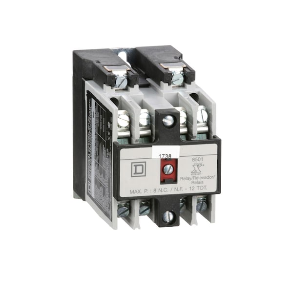 Relé de control NEMA Square D, Tipo X, herramienta de máquina, 10A resistivos a 600 VAC, 2 contactos NA y 2 contactos NC, bobina de 110/120 VAC 50/60 Hz - 8501XO22V02