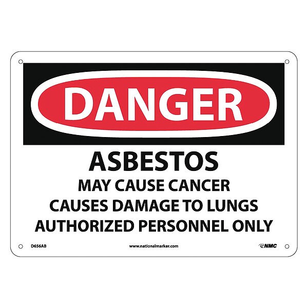 Nmc Asbestos Cancer And Lung Disease H Sign, D656AB - D656AB