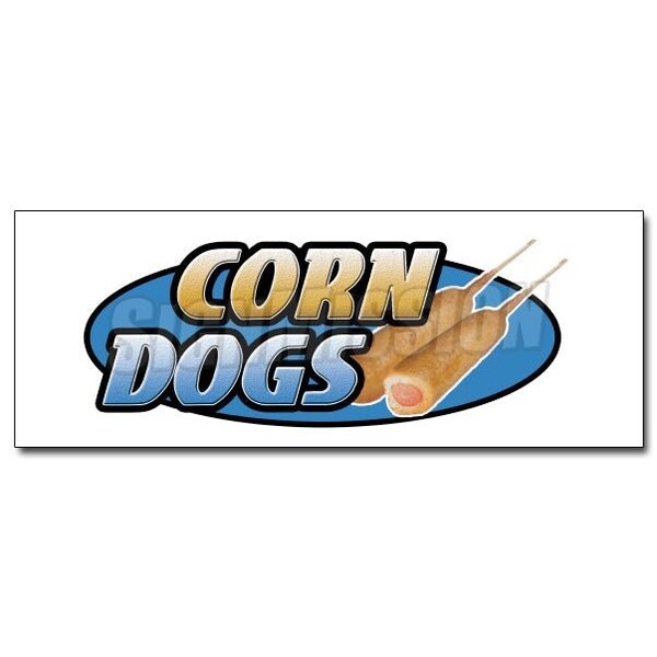 Signmission 12in CORN DOG DECAL sticker hot dogs trailer cart on a stick festival carnaval, D-12 Corn Dogs - D-12 CORN DOGS