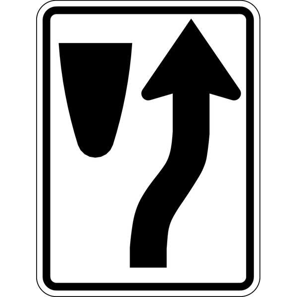 Lyle Keep Right Traffic Sign, 24 in H, 18 in W, Aluminum, Vertical Rectangle, No Text, R4-7-18DA - R4-7-18DA