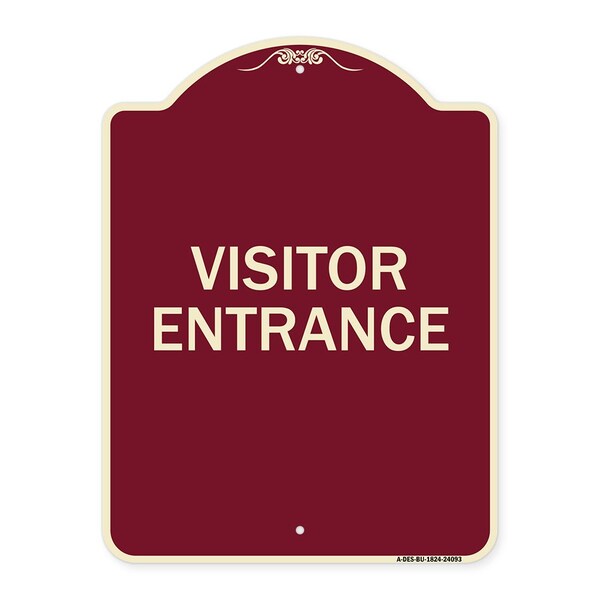 Signmission Entrance Visitor Entrance Heavy-Gauge Aluminum Architectural Sign, 24" H, BU-1824-24093 - A-DES-BU-1824-24093