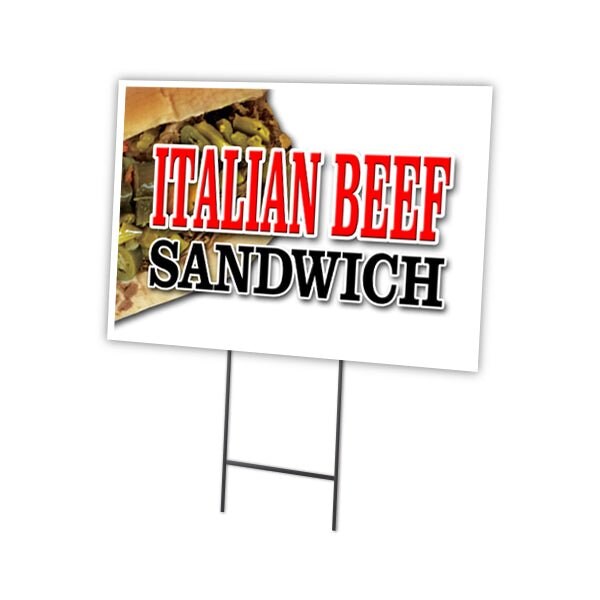 Signmission Italian Beef Sandwich Yard & Stake outdoor plastic coroplast window, C-2436 Italian Beef Sandwich - C-2436 ITALIAN BEEF SANDWICH