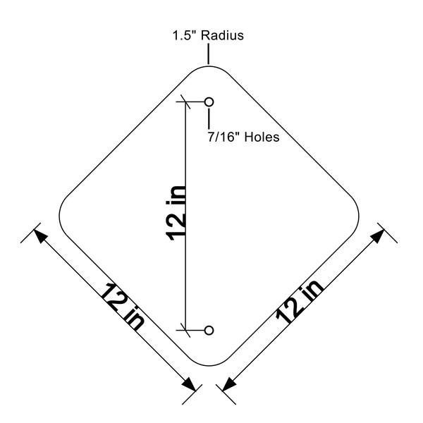 Sign Solutions Usa 12 in W, 12 in H, Aluminum - US10DIA1212