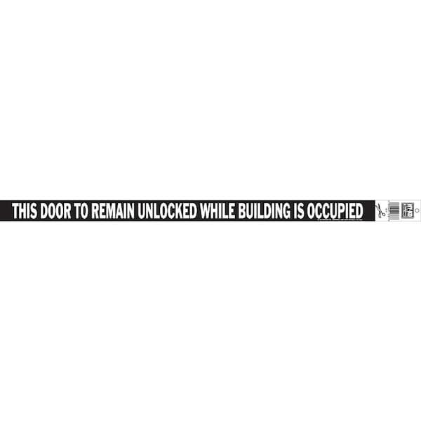 Midwest Fastener Hy-Ko Vinyl Sign, This Door To Remain Unlocked While Building is Occupied - CV-2