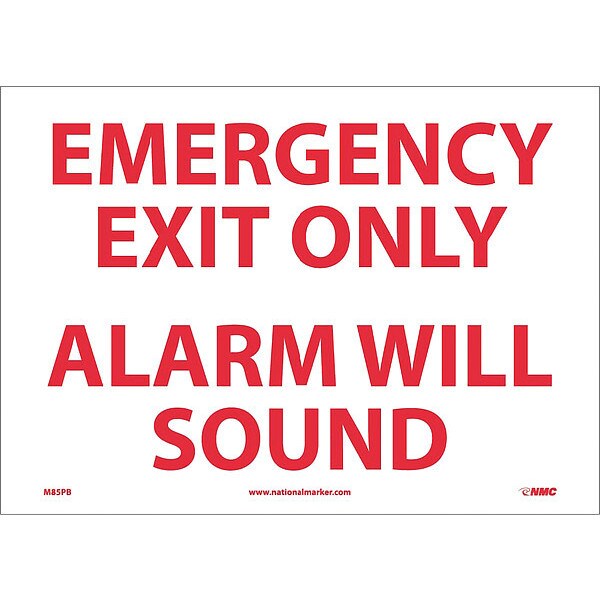 Nmc Exit Sign, Pressure Sensitive Vinyl, 14 in W, 10 in H - M85PB