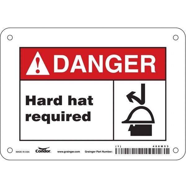 Condor Safety Sign, Personal Protection, 5" H, 466M53 - 466M53
