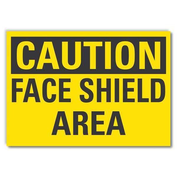 Lyle Face Mask Caution Reflective Label, 3 1/2 in Height, 5 in Width, Reflective Sheeting, English - LCU3-0243-RD_5X3.5