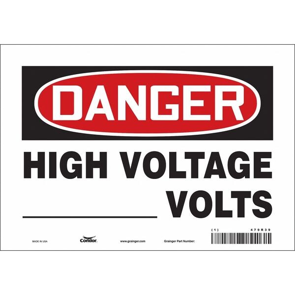 Condor Safety Sign, 7 in Height, 10 in Width, Vinyl, Vertical Rectangle, English, 479R39 - 479R39