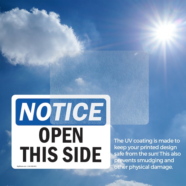 Signmission Open This Side, 10 in W x Rectangle, Vinyl Decal - OS-2PACK-NS-D-710-L-17018