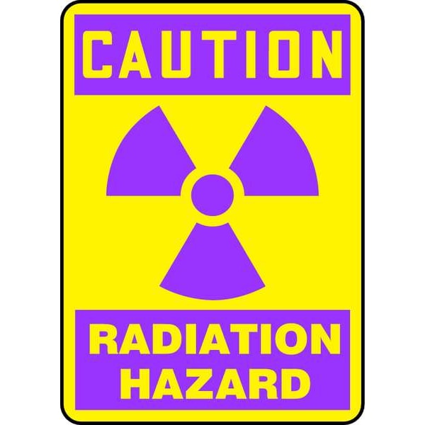 Accuform Caution Sign, 10 in H, 7 in W, Aluminum, Rectangle, MRAD701VA - MRAD701VA